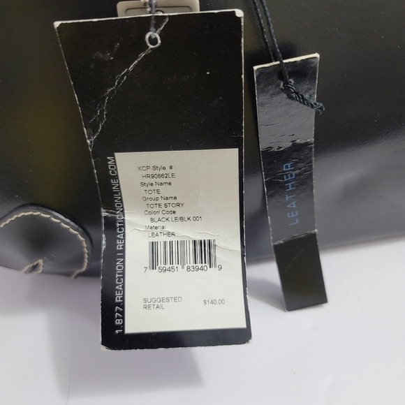 Kenneth Cole Reaction Black Leather Tote - Picture 9 of 10